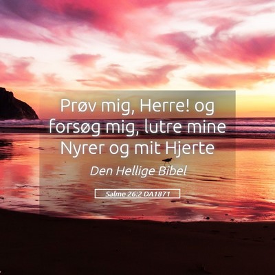 Picture 05 - Salme 26:2 DA1871 - Prøv mig, Herre! og forsøg mig, lutre mine - Bible Verse Picture