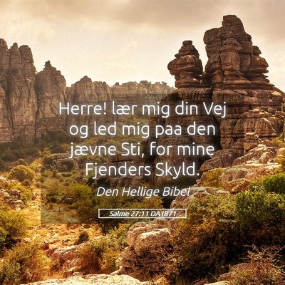 Picture 05 - Salme 27:11 DA1871 - Herre! lær mig din Vej og led mig paa den jævne - Bible Verse Picture