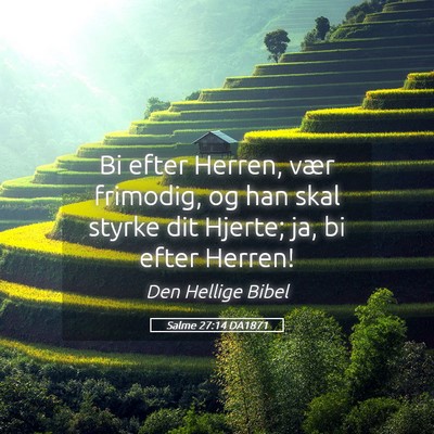 Picture 05 - Salme 27:14 DA1871 - Bi efter Herren, vær frimodig, og han skal - Bible Verse Picture