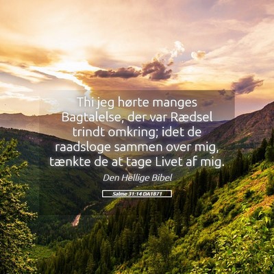 Picture 05 - Salme 31:14 DA1871 - Thi jeg hørte manges Bagtalelse, der var Rædsel - Bible Verse Picture
