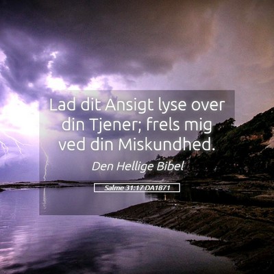 Picture 05 - Salme 31:17 DA1871 - Lad dit Ansigt lyse over din Tjener; frels mig - Bible Verse Picture