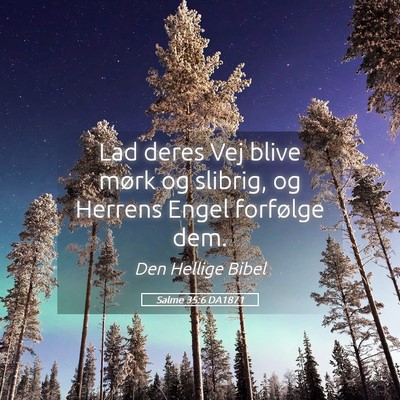 Picture 05 - Salme 35:6 DA1871 - Lad deres Vej blive mørk og slibrig, og Herrens - Bible Verse Picture