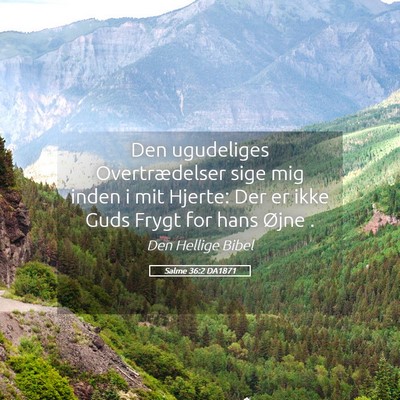 Picture 05 - Salme 36:2 DA1871 - Den ugudeliges Overtrædelser sige mig inden i - Bible Verse Picture