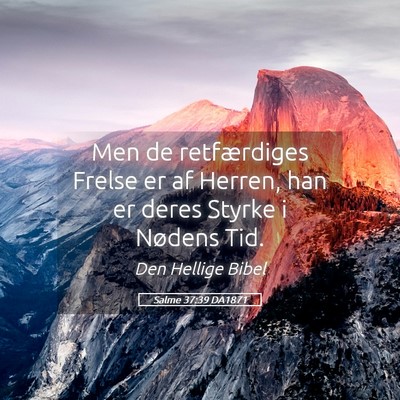 Picture 05 - Salme 37:39 DA1871 - Men de retfærdiges Frelse er af Herren, han er - Bible Verse Picture