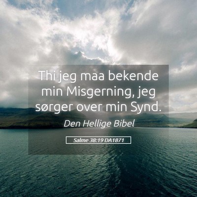 Picture 05 - Salme 38:19 DA1871 - Thi jeg maa bekende min Misgerning, jeg sørger - Bible Verse Picture