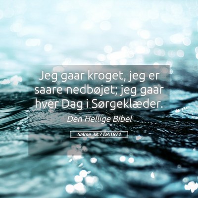 Picture 05 - Salme 38:7 DA1871 - Jeg gaar kroget, jeg er saare nedbøjet; jeg gaar - Bible Verse Picture