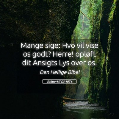 Picture 05 - Salme 4:7 DA1871 - Mange sige: Hvo vil vise os godt? Herre! opløft - Bible Verse Picture