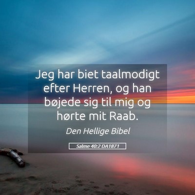 Picture 05 - Salme 40:2 DA1871 - Jeg har biet taalmodigt efter Herren, og han - Bible Verse Picture
