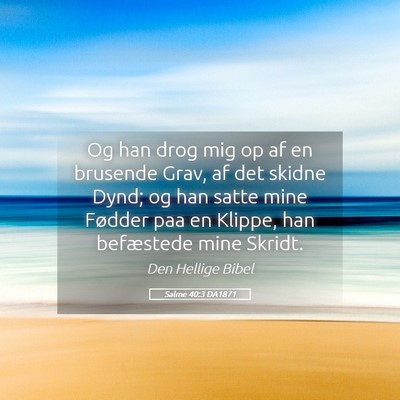 Picture 05 - Salme 40:3 DA1871 - Og han drog mig op af en brusende Grav, af det - Bible Verse Picture