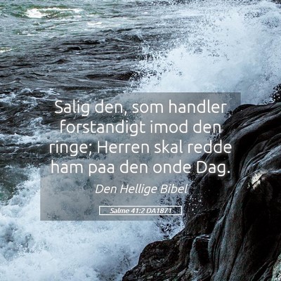 Picture 05 - Salme 41:2 DA1871 - Salig den, som handler forstandigt imod den - Bible Verse Picture