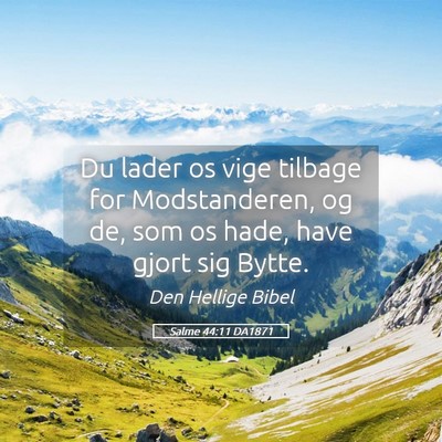 Picture 05 - Salme 44:11 DA1871 - Du lader os vige tilbage for Modstanderen, og de, - Bible Verse Picture