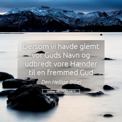 Picture 05 - Salme 44:21 DA1871 - Dersom vi havde glemt vor Guds Navn og udbredt - Bible Verse Picture