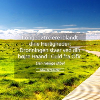Picture 05 - Salme 45:10 DA1871 - Kongedøtre ere iblandt dine Herligheder; - Bible Verse Picture