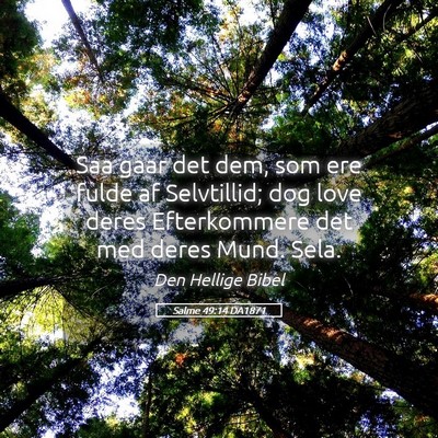 Picture 05 - Salme 49:14 DA1871 - Saa gaar det dem, som ere fulde af Selvtillid; - Bible Verse Picture