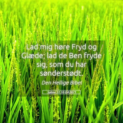 Picture 05 - Salme 51:10 DA1871 - Lad mig høre Fryd og Glæde; lad de Ben fryde - Bible Verse Picture
