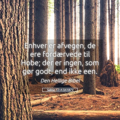 Picture 05 - Salme 53:4 DA1871 - Enhver er afvegen, de ere fordærvede til Hobe; - Bible Verse Picture