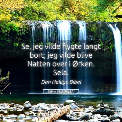 Picture 05 - Salme 55:8 DA1871 - Se, jeg vilde flygte langt bort; jeg vilde blive - Bible Verse Picture