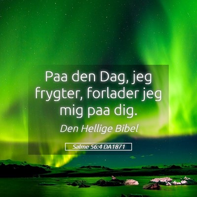 Picture 05 - Salme 56:4 DA1871 - Paa den Dag, jeg frygter, forlader jeg mig paa - Bible Verse Picture