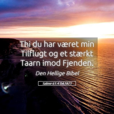 Picture 05 - Salme 61:4 DA1871 - Thi du har været min Tilflugt og et stærkt - Bible Verse Picture