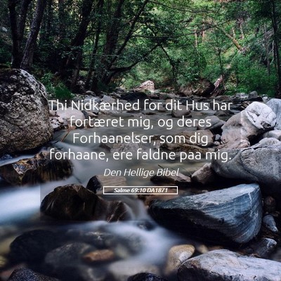 Picture 05 - Salme 69:10 DA1871 - Thi Nidkærhed for dit Hus har fortæret mig, og - Bible Verse Picture