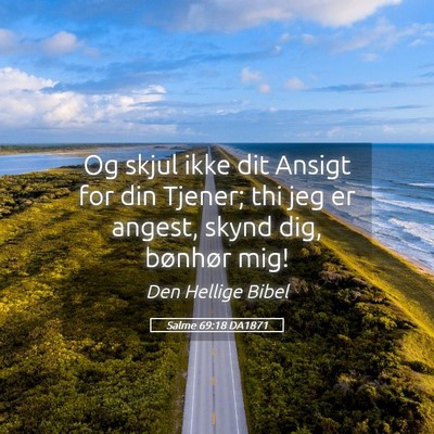 Picture 05 - Salme 69:18 DA1871 - Og skjul ikke dit Ansigt for din Tjener; thi jeg - Bible Verse Picture