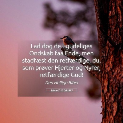 Picture 05 - Salme 7:10 DA1871 - Lad dog de ugudeliges Ondskab faa Ende, men - Bible Verse Picture
