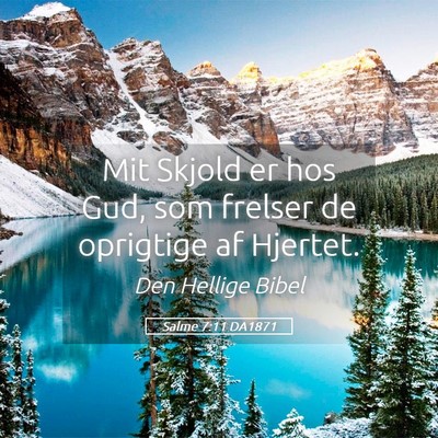 Picture 05 - Salme 7:11 DA1871 - Mit Skjold er hos Gud, som frelser de oprigtige - Bible Verse Picture
