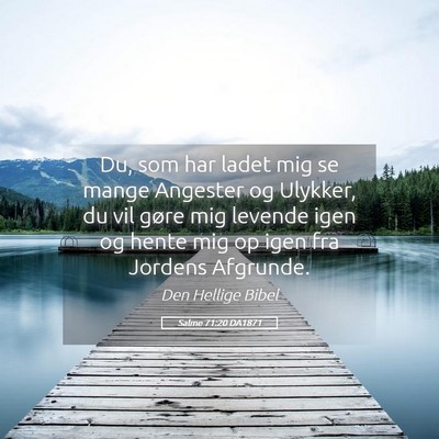 Picture 05 - Salme 71:20 DA1871 - Du, som har ladet mig se mange Angester og - Bible Verse Picture