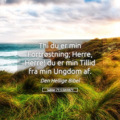 Picture 05 - Salme 71:5 DA1871 - Thi du er min Fortrøstning; Herre, Herre! du er - Bible Verse Picture