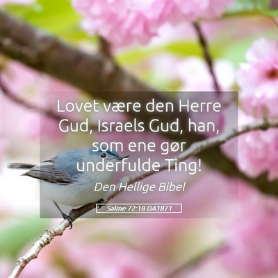 Picture 05 - Salme 72:18 DA1871 - Lovet være den Herre Gud, Israels Gud, han, som - Bible Verse Picture