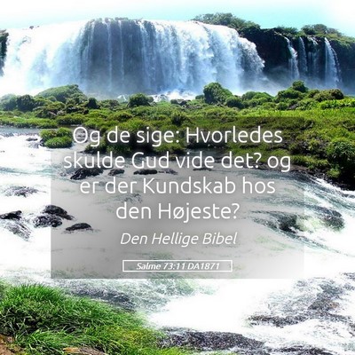 Picture 05 - Salme 73:11 DA1871 - Og de sige: Hvorledes skulde Gud vide det? og er - Bible Verse Picture