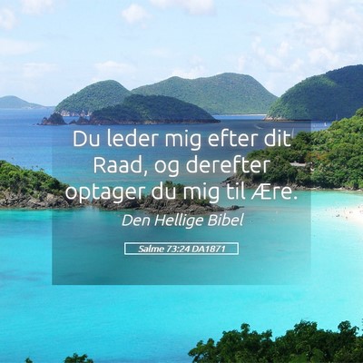 Picture 05 - Salme 73:24 DA1871 - Du leder mig efter dit Raad, og derefter optager - Bible Verse Picture