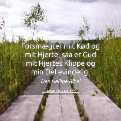 Picture 05 - Salme 73:26 DA1871 - Forsmægter mit Kød og mit Hjerte, saa er Gud - Bible Verse Picture