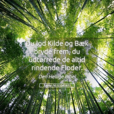Picture 05 - Salme 74:15 DA1871 - Du lod Kilde og Bæk bryde frem, du udtørrede de - Bible Verse Picture