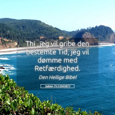Picture 05 - Salme 75:3 DA1871 - Thi „jeg vil gribe den bestemte Tid, jeg vil - Bible Verse Picture