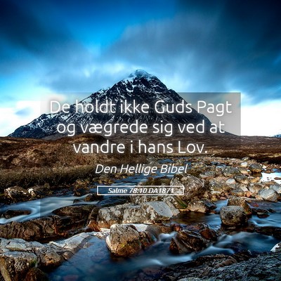 Picture 05 - Salme 78:10 DA1871 - De holdt ikke Guds Pagt og vægrede sig ved at - Bible Verse Picture