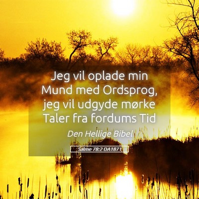 Picture 05 - Salme 78:2 DA1871 - Jeg vil oplade min Mund med Ordsprog, jeg vil - Bible Verse Picture