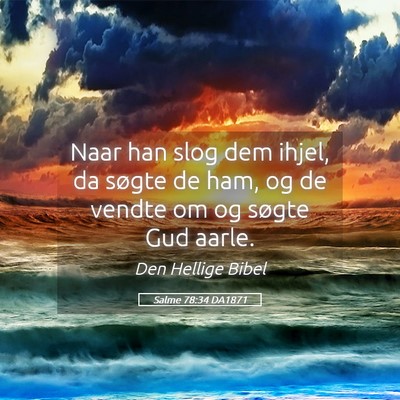 Picture 05 - Salme 78:34 DA1871 - Naar han slog dem ihjel, da søgte de ham, og de - Bible Verse Picture