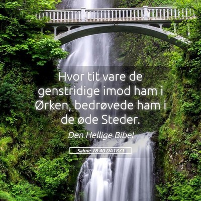 Picture 05 - Salme 78:40 DA1871 - Hvor tit vare de genstridige imod ham i Ørken, - Bible Verse Picture