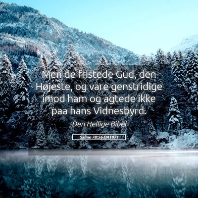 Picture 05 - Salme 78:56 DA1871 - Men de fristede Gud, den Højeste, og vare - Bible Verse Picture