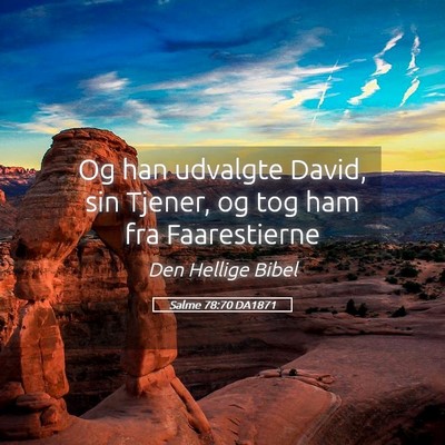 Picture 05 - Salme 78:70 DA1871 - Og han udvalgte David, sin Tjener, og tog ham fra - Bible Verse Picture