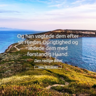 Picture 05 - Salme 78:72 DA1871 - Og han vogtede dem efter sit Hjertes Oprigtighed - Bible Verse Picture