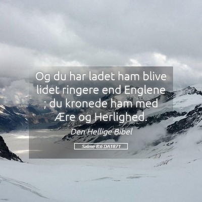 Picture 05 - Salme 8:6 DA1871 - Og du har ladet ham blive lidet ringere end - Bible Verse Picture