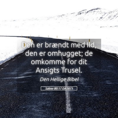 Picture 05 - Salme 80:17 DA1871 - Den er brændt med Ild, den er omhugget; de - Bible Verse Picture