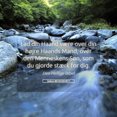 Picture 05 - Salme 80:18 DA1871 - Lad din Haand være over din højre Haands Mand, - Bible Verse Picture