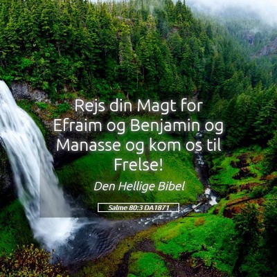 Picture 05 - Salme 80:3 DA1871 - Rejs din Magt for Efraim og Benjamin og Manasse - Bible Verse Picture