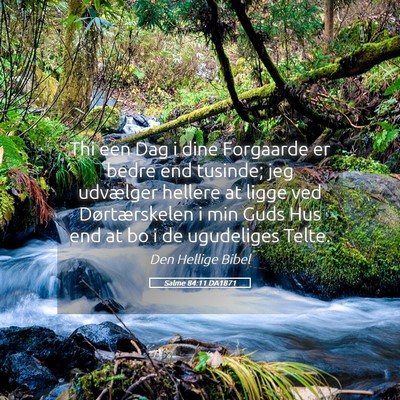 Picture 05 - Salme 84:11 DA1871 - Thi een Dag i dine Forgaarde er bedre end - Bible Verse Picture