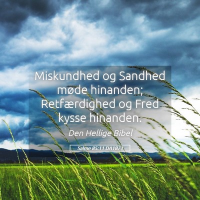 Picture 05 - Salme 85:11 DA1871 - Miskundhed og Sandhed møde hinanden; - Bible Verse Picture