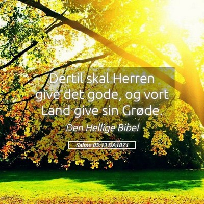 Picture 05 - Salme 85:13 DA1871 - Dertil skal Herren give det gode, og vort Land - Bible Verse Picture