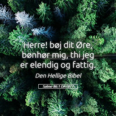 Picture 05 - Salme 86:1 DA1871 - Herre! bøj dit Øre, bønhør mig, thi jeg er - Bible Verse Picture